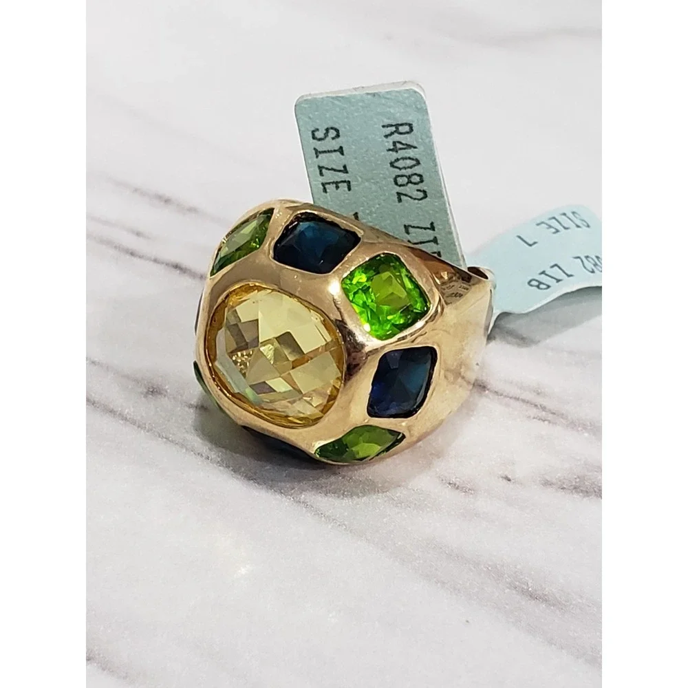 SZ 7 Cocktail Statement Ring Geometric Art Deco Mens Womens Chunky CHAMPIONSHIP